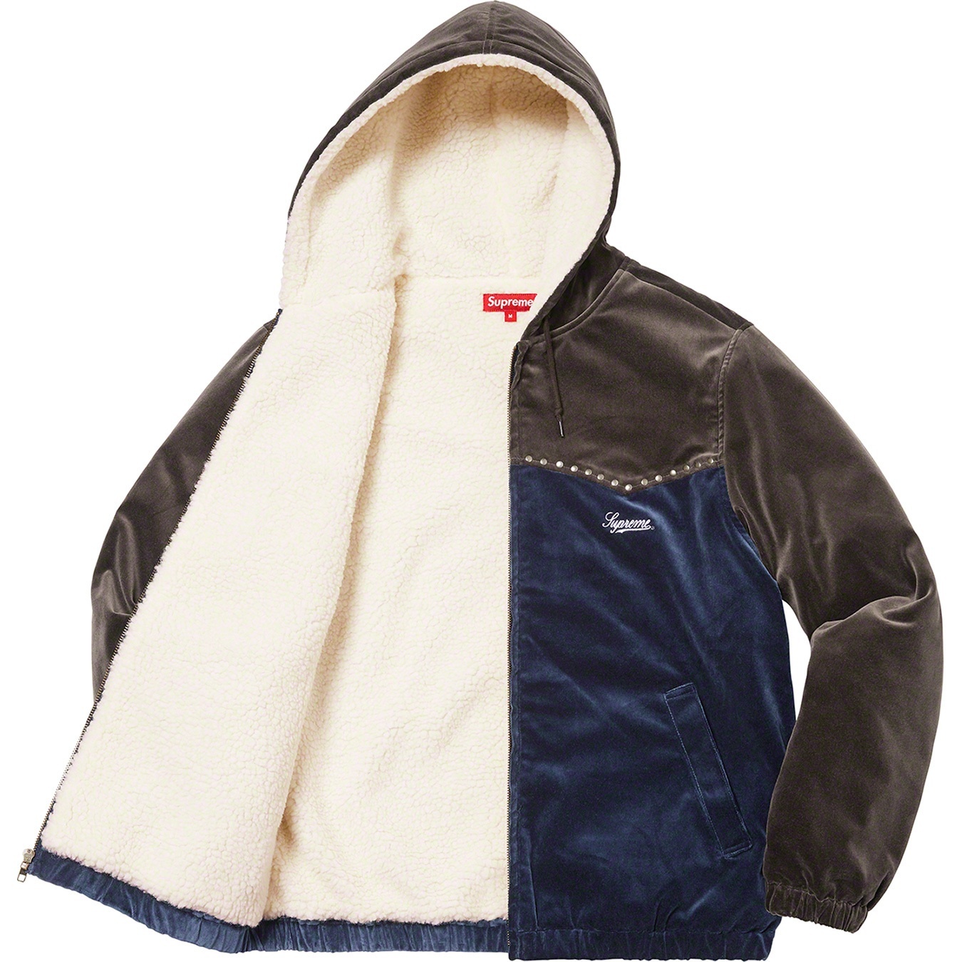 Studded Velvet Hooded Work Jacket view 8
